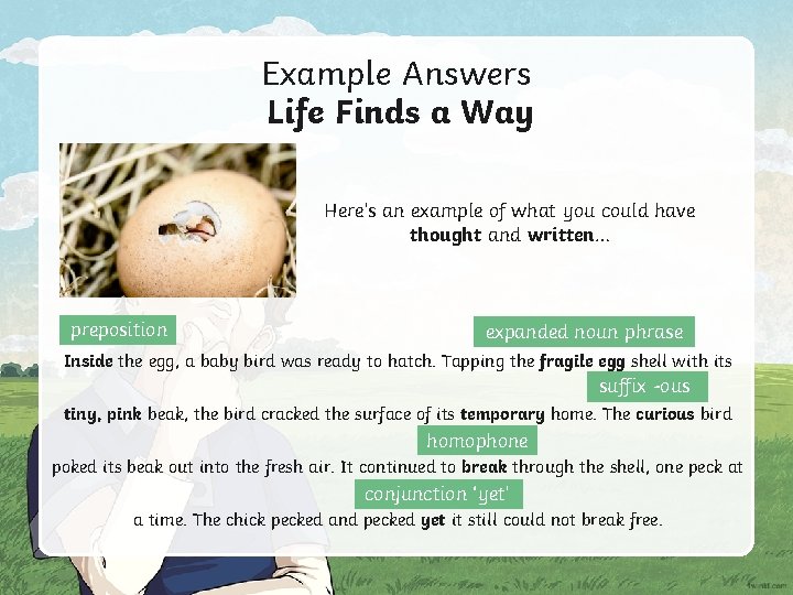 Example Answers Life Finds a Way Here’s an example of what you could have Example Answers Life Finds a Way Here’s an example of what you could have