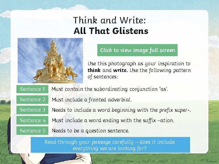 Think and Write: All That Glistens Click to view image full screen Use this Think and Write: All That Glistens Click to view image full screen Use this