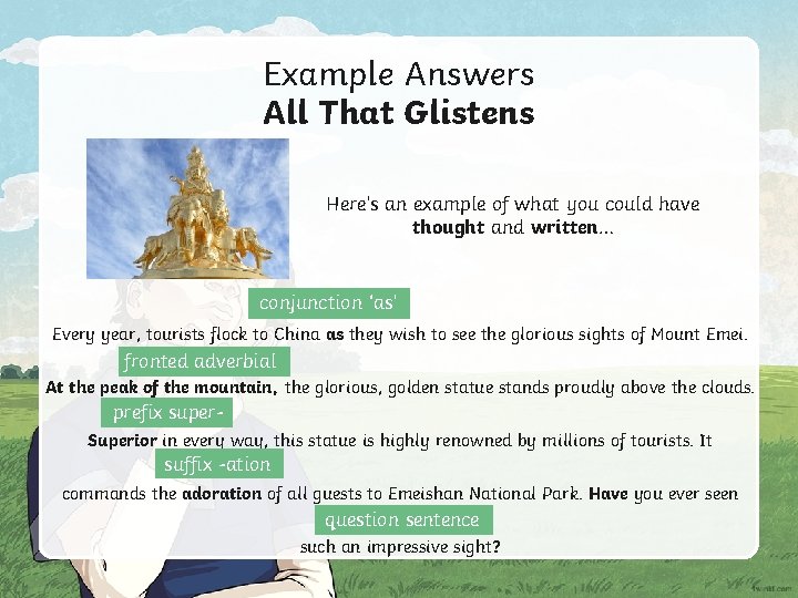 Example Answers All That Glistens Here’s an example of what you could have thought Example Answers All That Glistens Here’s an example of what you could have thought