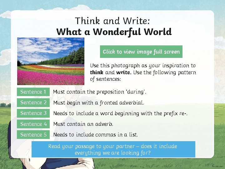 Think and Write: What a Wonderful World Click to view image full screen Use Think and Write: What a Wonderful World Click to view image full screen Use