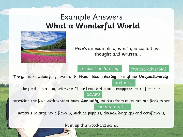 Example Answers What a Wonderful World Here’s an example of what you could have Example Answers What a Wonderful World Here’s an example of what you could have