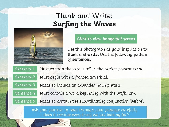 Think and Write: Surfing the Waves Click to view image full screen Use this Think and Write: Surfing the Waves Click to view image full screen Use this
