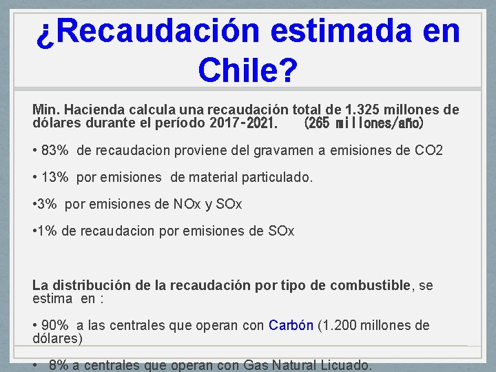 ¿Recaudación estimada en Chile? Min. Hacienda calcula una recaudación total de 1. 325 millones