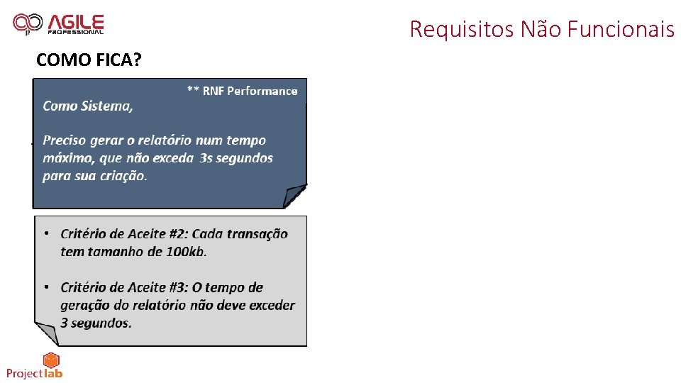 Requisitos Não Funcionais COMO FICA? 