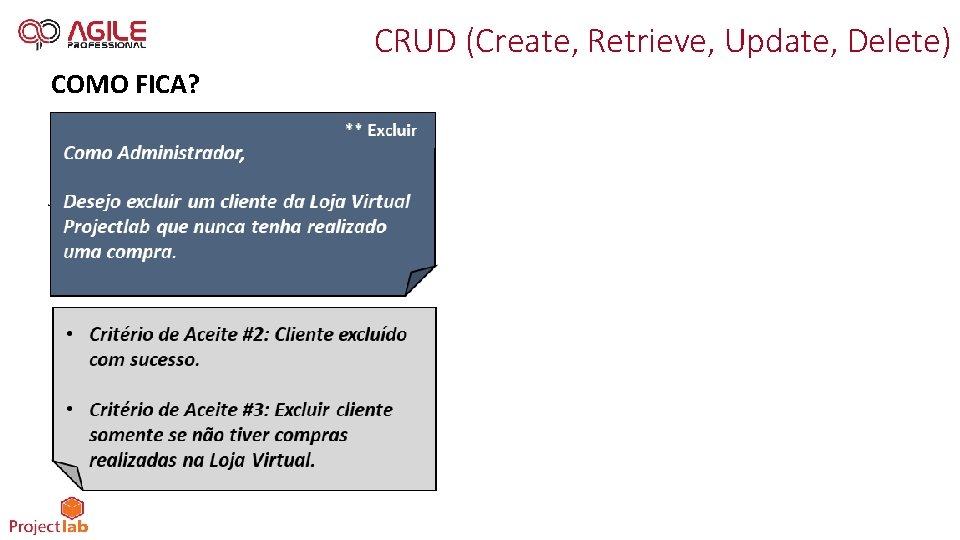 CRUD (Create, Retrieve, Update, Delete) COMO FICA? 