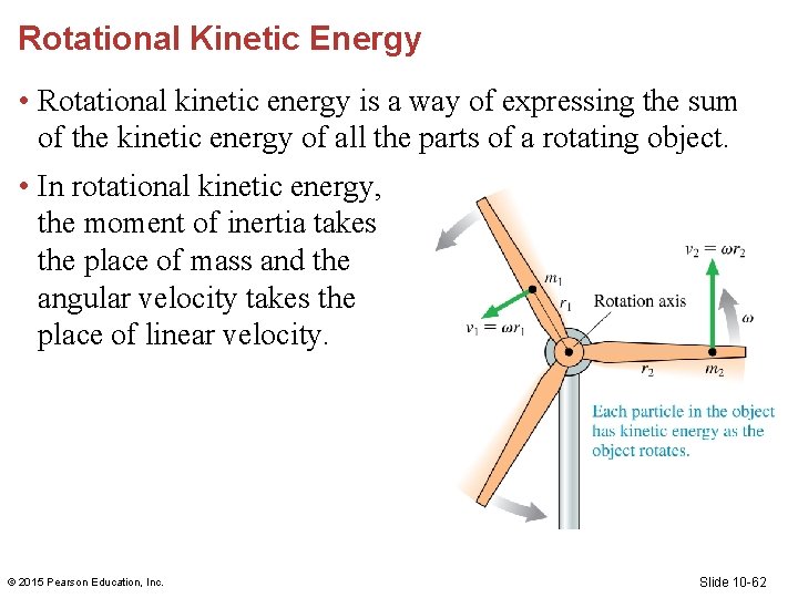 Rotational Kinetic Energy • Rotational kinetic energy is a way of expressing the sum Rotational Kinetic Energy • Rotational kinetic energy is a way of expressing the sum