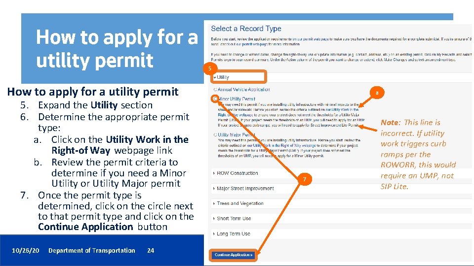 How to apply for a utility permit 5. Expand the Utility section 6. Determine