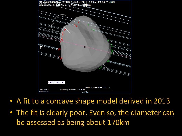  • A fit to a concave shape model derived in 2013 • The