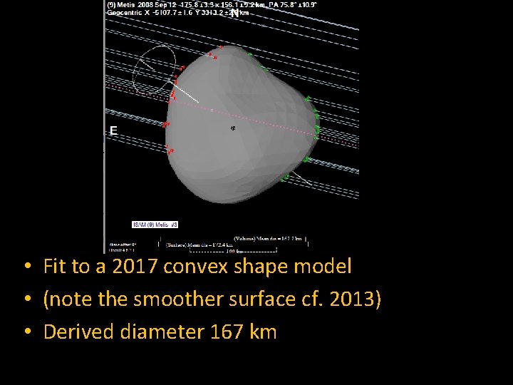  • Fit to a 2017 convex shape model • (note the smoother surface
