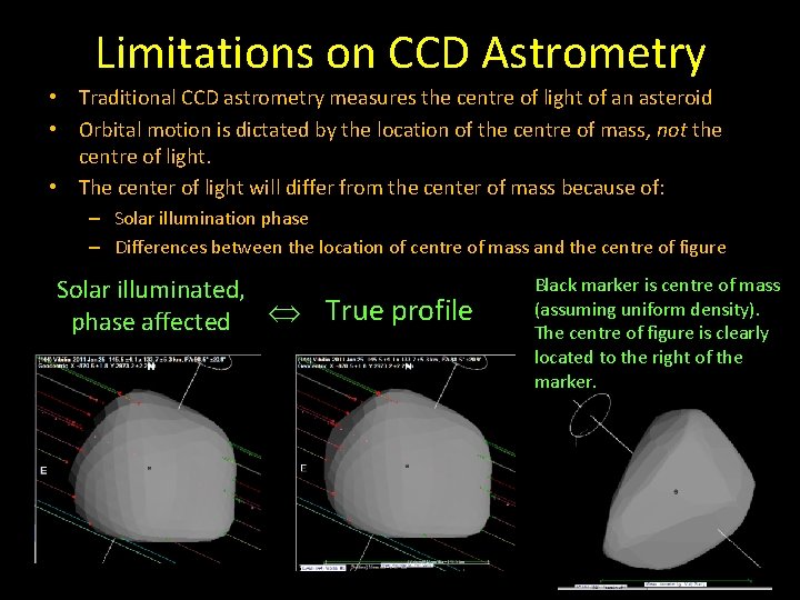 Limitations on CCD Astrometry • Traditional CCD astrometry measures the centre of light of