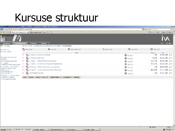 Kursuse struktuur 
