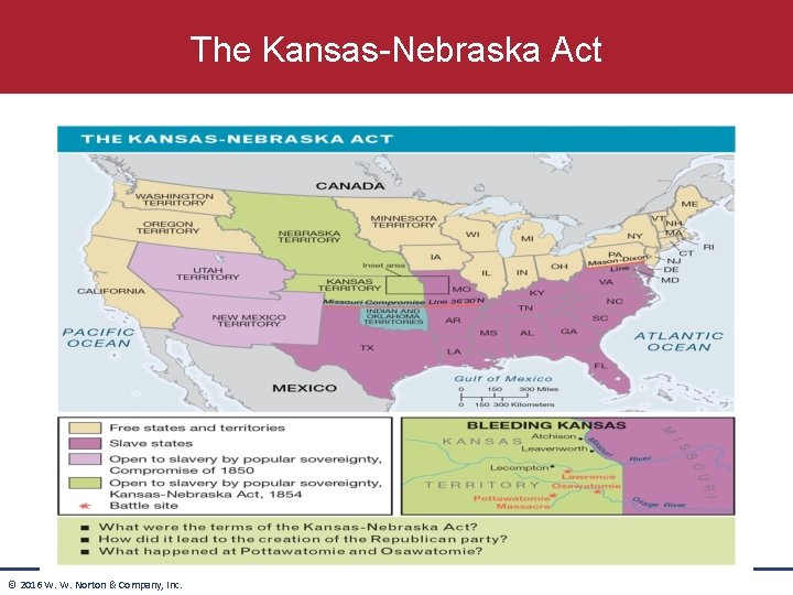 The Kansas-Nebraska Act © 2016 W. W. Norton & Company, Inc. 
