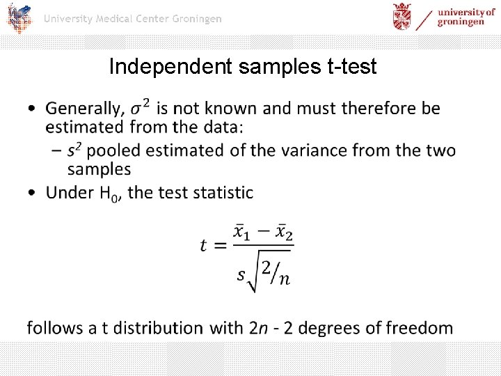 Independent samples t-test • 