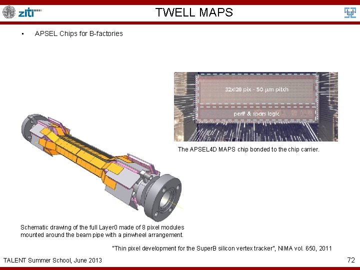 TWELL MAPS • APSEL Chips for B-factories The APSEL 4 D MAPS chip bonded