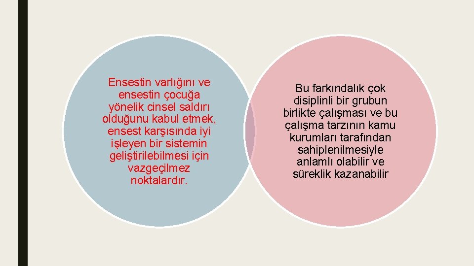 Ensestin varlığını ve ensestin çocuğa yönelik cinsel saldırı olduğunu kabul etmek, ensest karşısında iyi