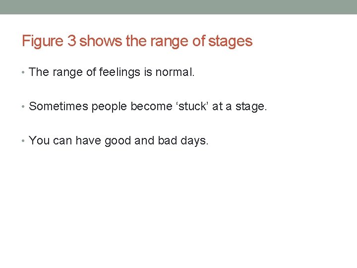 Figure 3 shows the range of stages • The range of feelings is normal.