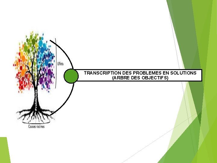 1 TRANSCRIPTION DES PROBLEMES EN SOLUTIONS (ARBRE DES OBJECTIFS) 1 TRANSCRIPTION DES PROBLEMES EN SOLUTIONS (ARBRE DES OBJECTIFS)