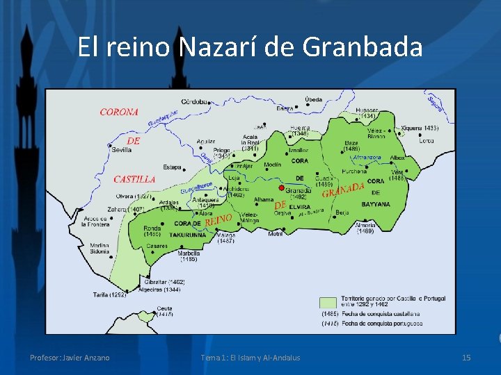 El reino Nazarí de Granbada Profesor: Javier Anzano Tema 1: El Islam y Al-Andalus