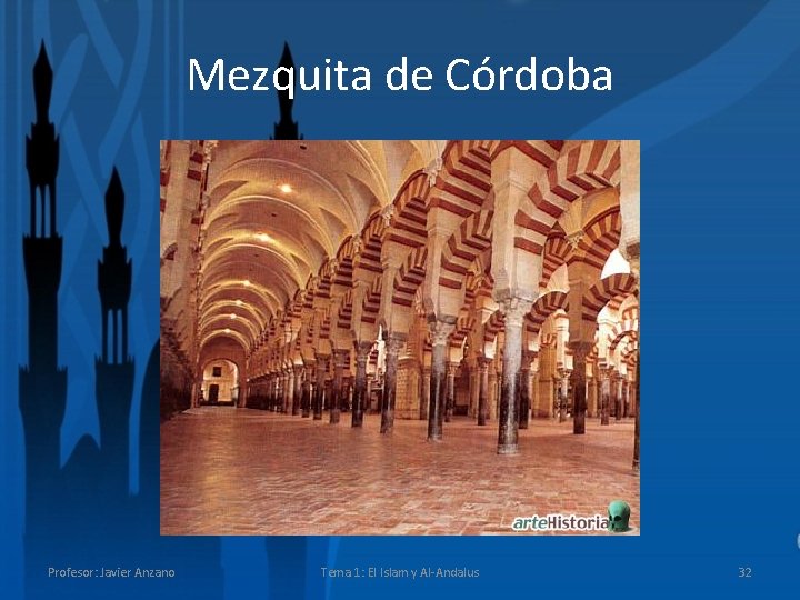 Mezquita de Córdoba Profesor: Javier Anzano Tema 1: El Islam y Al-Andalus 32 