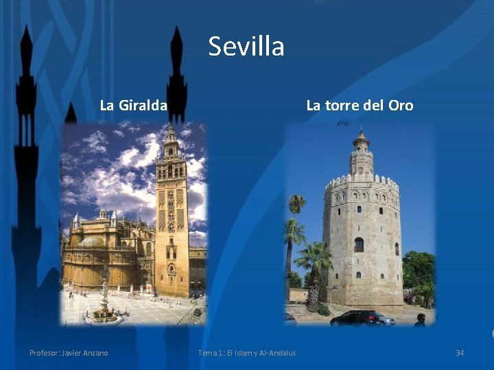 Sevilla La Giralda Profesor: Javier Anzano La torre del Oro Tema 1: El Islam