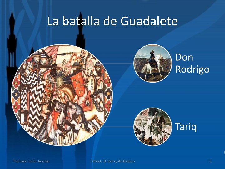 La batalla de Guadalete Profesor: Javier Anzano Tema 1: El Islam y Al-Andalus 5