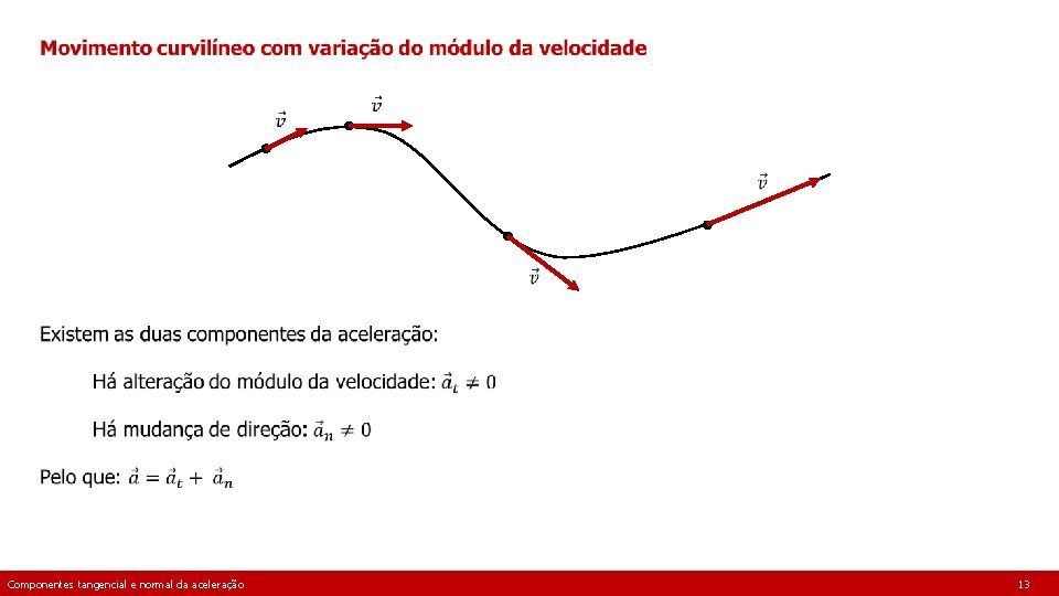  Componentes tangencial e normal da aceleração 13 