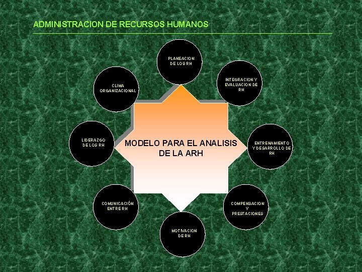 ADMINISTRACION DE RECURSOS HUMANOS PLANEACION DE LOS RH INTEGRACION Y EVALUACION DE RH CLIMA