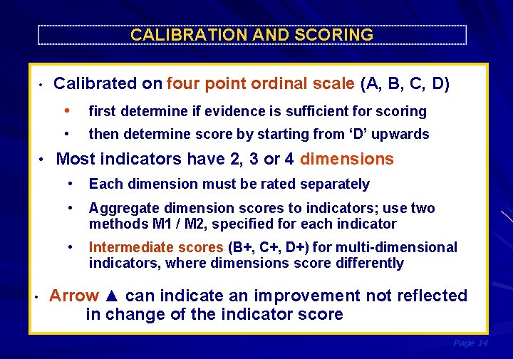 CALIBRATION AND SCORING • Calibrated on four point ordinal scale (A, B, C, D)