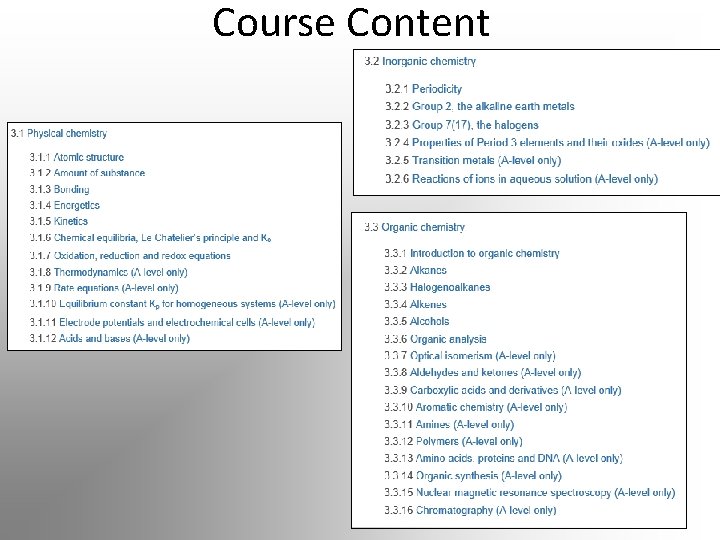 Course Content 