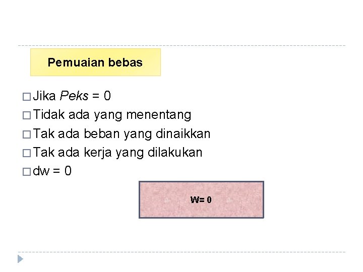 Pemuaian bebas � Jika Peks = 0 � Tidak ada yang menentang � Tak