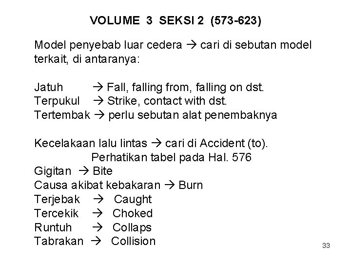 VOLUME 3 SEKSI 2 (573 -623) Model penyebab luar cedera cari di sebutan model
