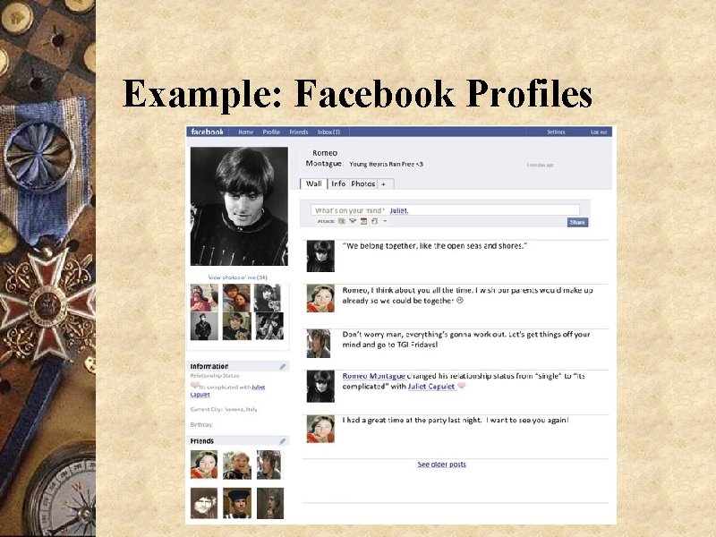 Example: Facebook Profiles 