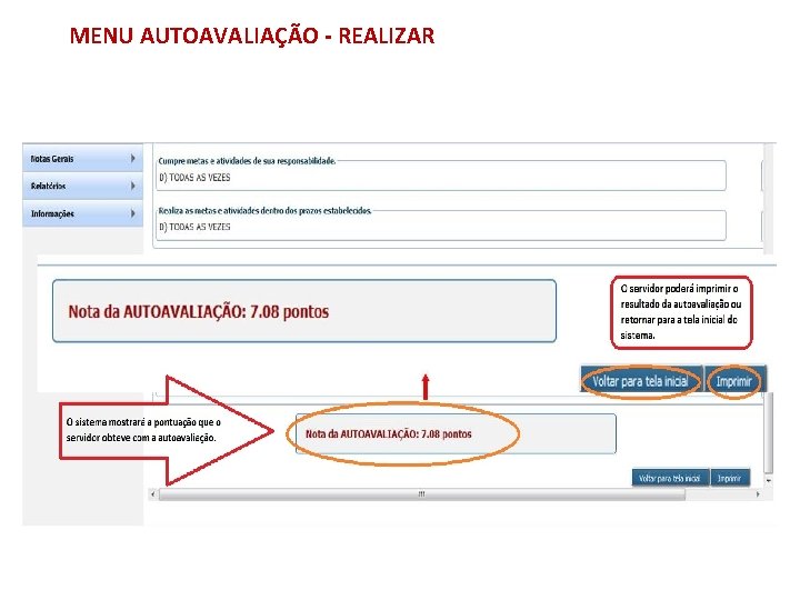 MENU AUTOAVALIAÇÃO - REALIZAR 