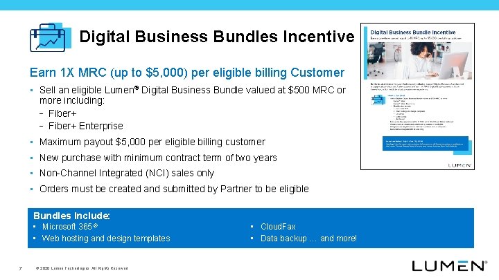 Digital Business Bundles Incentive Earn 1 X MRC (up to $5, 000) per eligible