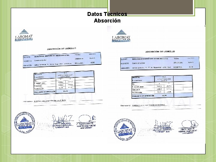 Datos Técnicos Absorción 