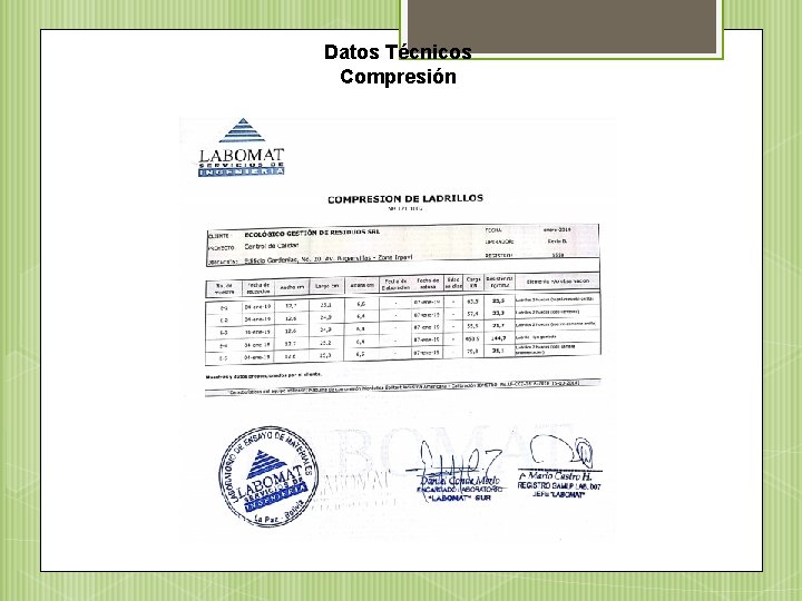 Datos Técnicos Compresión 