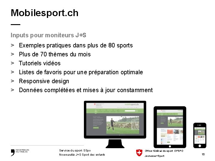 Mobilesport. ch — Inputs pour moniteurs J+S > > > Exemples pratiques dans plus
