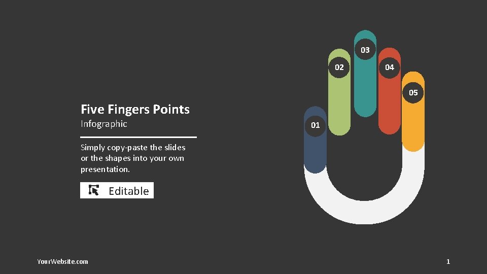 03 02 04 05 Five Fingers Points Infographic