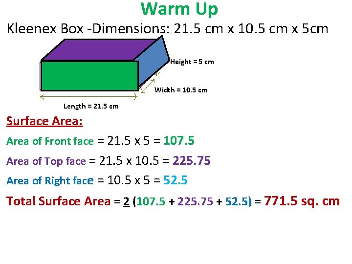 Warm Up Kleenex Box -Dimensions: 21. 5 cm x 10. 5 cm x 5