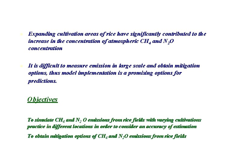 n n Expanding cultivation areas of rice have significantly contributed to the increase in n n Expanding cultivation areas of rice have significantly contributed to the increase in