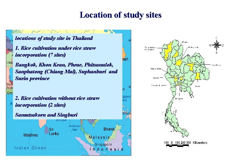 Location of study sites locations of study site in Thailand 1. Rice cultivation under Location of study sites locations of study site in Thailand 1. Rice cultivation under