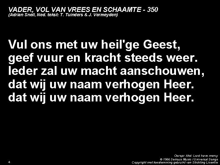 VADER, VOL VAN VREES EN SCHAAMTE - 350 (Adrian Snell, Ned. tekst: T. Tuinders