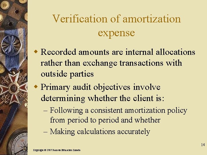Verification of amortization expense w Recorded amounts are internal allocations rather than exchange transactions