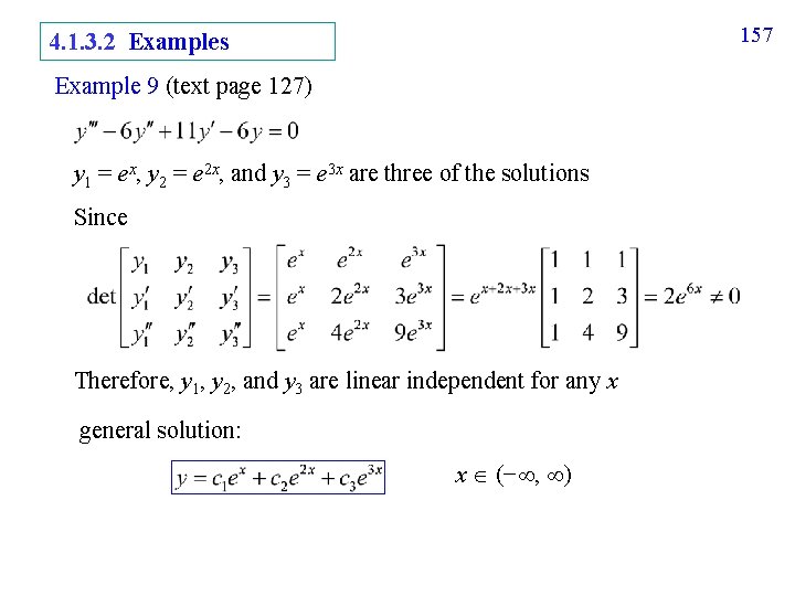 157 4. 1. 3. 2 Examples Example 9 (text page 127) y 1 =
