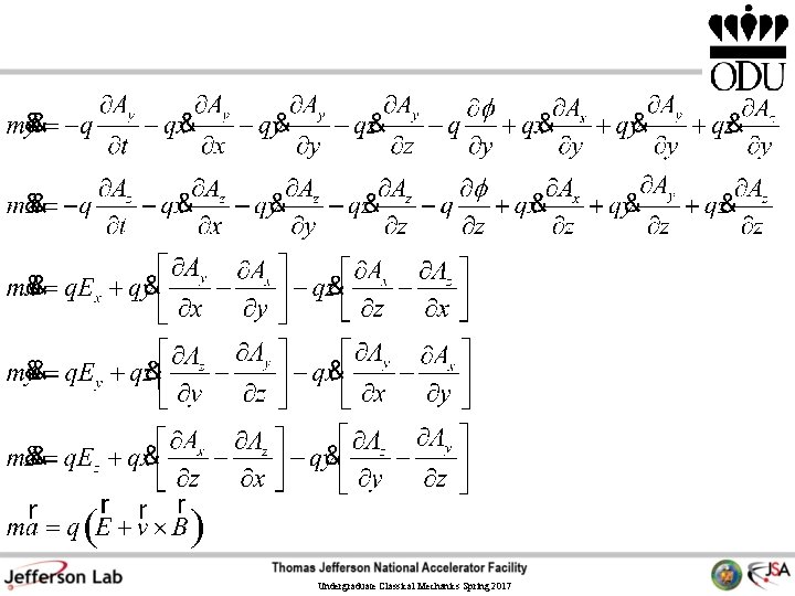 Undergraduate Classical Mechanics Spring 2017 