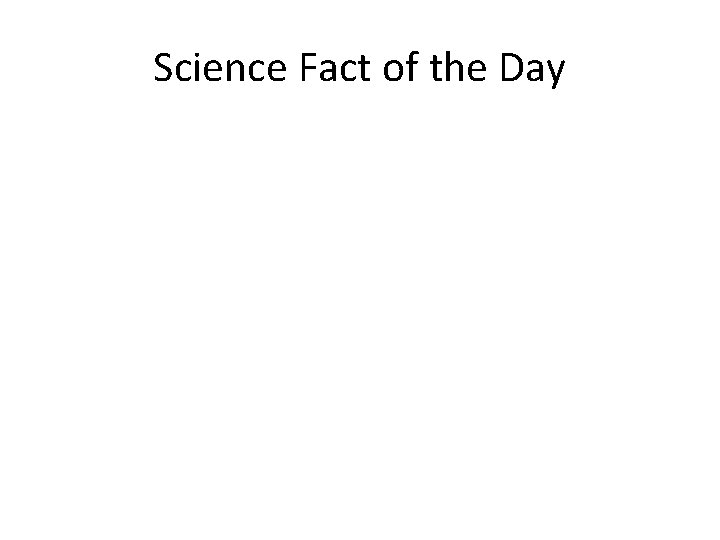 Science Fact of the Day 
