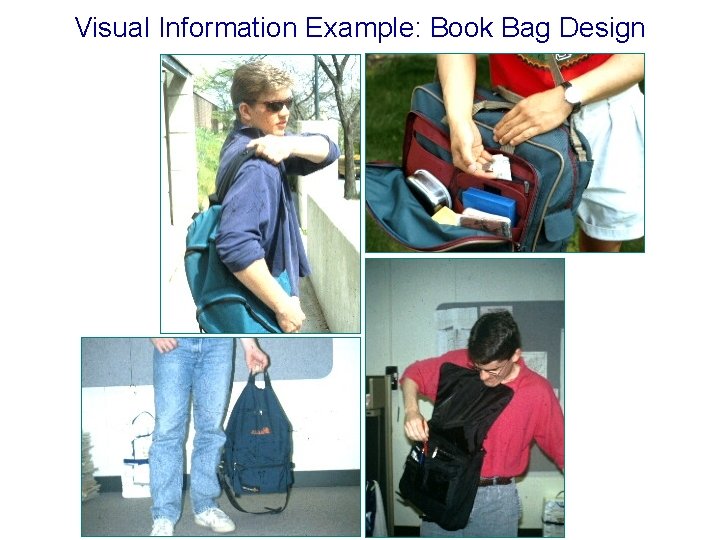 Visual Information Example: Book Bag Design 
