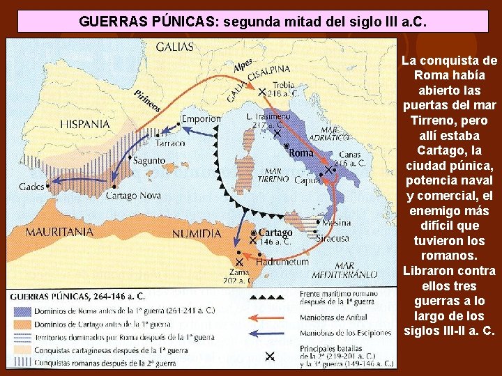 GUERRAS PÚNICAS: segunda mitad del siglo III a. C. La conquista de Roma había GUERRAS PÚNICAS: segunda mitad del siglo III a. C. La conquista de Roma había
