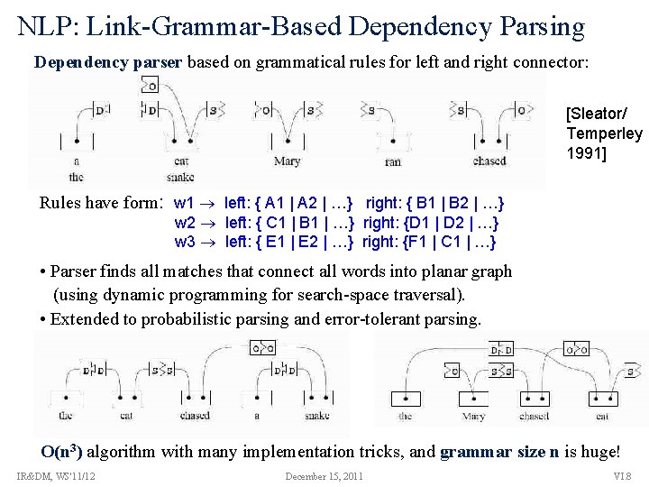 NLP: Link-Grammar-Based Dependency Parsing Dependency parser based on grammatical rules for left and right