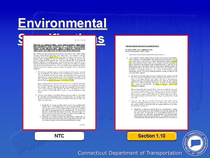 Environmental Specifications NTC Section 1. 10 